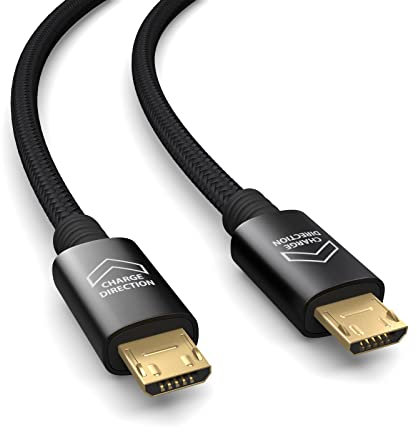 PAXO Cable de conexión USB OTG de 0,3 m, cable MICRO-USB a MICRO-USB, cable de datos, cable de carga, USB 2.0, negro