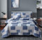 Tagesdecken-Set, Doppelbett, kariert, Steppdecke, Doppelbett, Grau, Blau, Patchwork, Morden, leicht, Tagesdecke, wendbar, weiches Polyester, 3-teiliges Bettwäscheset