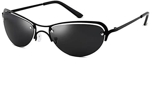 KSXYH The Matrix Neo Style Sonnenbrille Herren Damen Ultraleichte Metalldrahtfassung Polarisierte Ovale randlose Brille