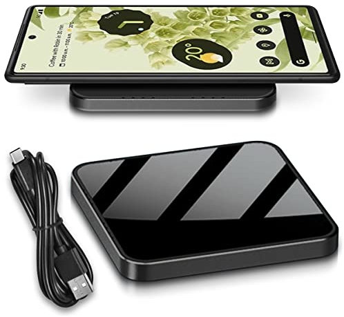 Nauci QI Wireless Induktive 15W Ladestation kompatibel mit Google Pixel 7 / /Pro / 6/6 Pro / 5/4 / 4XL / 3 / 3XL Ladematte Drahtloses Schnell Ladegerät Kabelloser Charger, Handys:Google, Schwarz