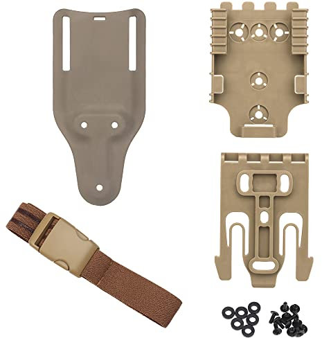Kit de Sistema de Cierre rápido, con Correas de Muslo de Funda, Plataforma de Lazo de cinturón de Pierna de Paseo Medio(20cm) QLS 22 19 Base Adaptadora