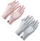 Andiker 2 Paar Sunblock-Handschuhe für Damen, rutschfest, UV-Schutz, Fahrhandschuhe, voller Finger, Touchscreen, Handgelenklänge, Handschuhe für Sommer, Reiten, Outdoor-Aktivitäten (rosa, grau)