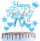 HONGCI Happy 70th Birthday Cake Topper & Birthday Candles Blue Number 70 Candles for Birthday Cake - 70th Birthday Candles Cake Cupcake Topper Birthday Cake Decorations for Men Birthday Blue