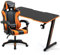 Amstrad Pack Bureau DESK120Z-ORANGE & Fauteuil AMS-800-ORANGE - Finition Orange - Largeur 1m20 - Style Carbone