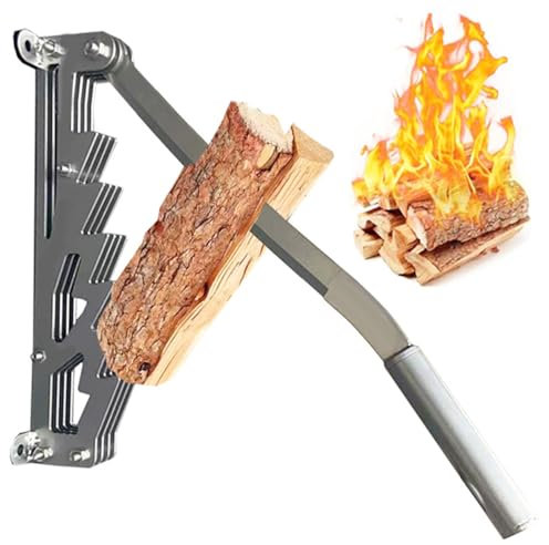 Spaccalegna a Parete, Spaccalegna a Leva per Carichi Pesanti Spaccalegna Manuale Portatile Staccabile in Acciaio Ad Alto Tenore di Carbonio per Campeggio in Giardino (Argento)