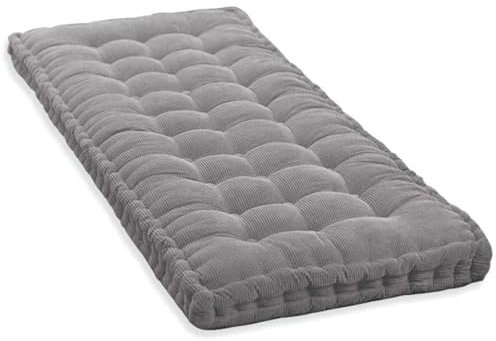 GGoty 10cm Dickes Bankkissen 2/3 Sitzer,100cm/120cm Baumwolle Bankkissen Sofa Boden Sitzkissen Matratze für Haus Garten Terrasse Schaukel (80x40cm,Grau)