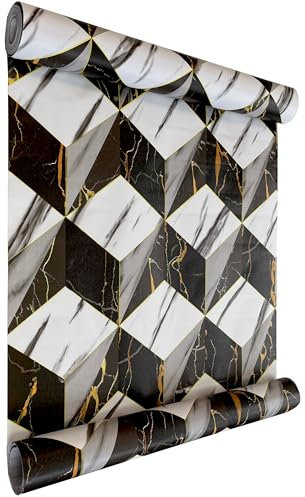 I K H E Malarka Selbstklebende Tapete, PVC Folie, Tapete, Klebefolie, Aufkleber (1 x Rollen - 0,8mm Stärke) große Auswahl, Breite 45cm Lange 10m (35099)