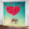 GIOVIA 3D Elefant Vorhänge Abdunkelnde mit ösen 2 Stücks Gardinen Blickdicht Verdunkelungs Tier Elefant Kälteschutz Scheibengardinen für Junge Mädchen Schlafzimmer B 234 X H 183 cm
