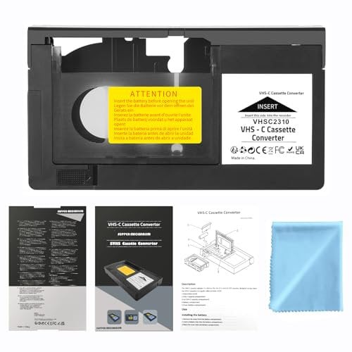 CHEEYYIIE VHS-C Cassette Adapter Compatible with VHS-C SVHS Camcorders JVC RCA Panasonic Motorized VHS Cassette Converter (NOT Compatible with 8mm / MiniDV / Hi8)