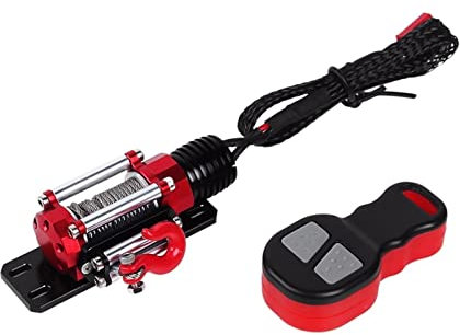KOZWAY Montacargas eléctrico Montacargas eléctrico RC Coche Metal Winch + Control Remoto inalámbrico for 1:10 RC Coche rastreador Trx4 Axial