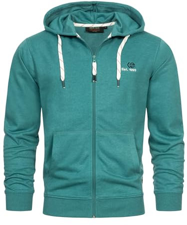 Indicode Herren INHoward Kapuzensweatjacke aus Baumwollmix | Hoodie Kapuzenpullover für Männer Hydro, XL