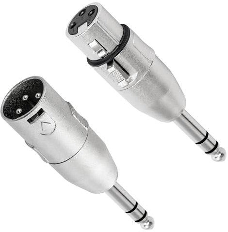 Togconn Confezione da 2 adattatori da TRS a XLR da 6,35 mm, connettori XLR maschio e femmina, adattatore TRS maschio da 6,35 mm