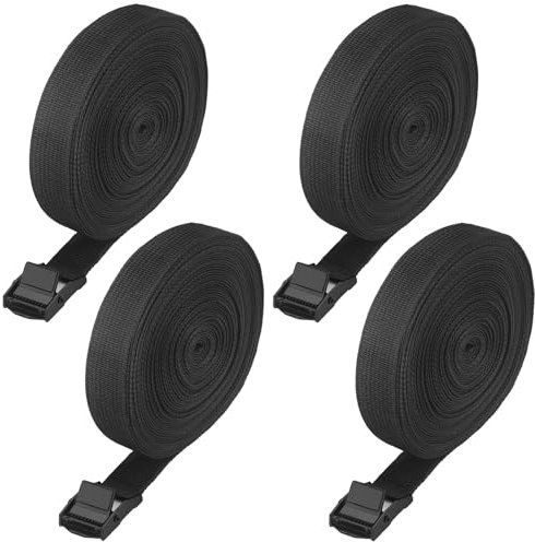 4 Stück Spanngurt kurz 10m, Spanngurte Fahrradträger Schwarz, Kurze Zurrgurte, Ratsche Spanngurt mit klemmschloss für Fahrrad, Motorrad, Sackkarre, Fahrradträger, Extrem Robuste Zurrgurte