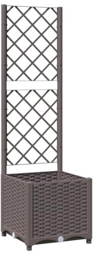 Natulvd Hochbeet mit Rankgitter 40x40x136 cm | Schmaler Pflanzkasten aus Kunststoff mit Rankgitter | Gartenbox für Kletterpflanzen Gemüse Obst Kräuter