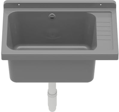 Ausgussbecken Waschbecken Spülbecken Waschtrog draußen Garten Garage Keller Waschraum Waschküche Werkstatt (Grau)