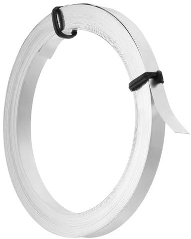 PATIKIL 19.7 Feet Flat Copper Wire, 5mm Wide Nickel Silver Wire 32 Gauge Flat Bezel Wire for Jewelry Making Sculpting Armature