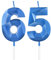 Royal Blue 65th Birthday Candles, 3D Number 65 Candle for Cake, Women Men 65th Birthday Decorations, Sapphire Candle Topper Blue Cake Decorations for Birthday Party Wedding Anniversary Supplies