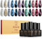ROSALIND Smalti Semipermanenti per Unghie Magnetico, 12 Colori Cat Eye Smalto Semipermanente con Magnete, Soak Off UV/LED Smalto Gel Unghie DIY Nail Art Manicure Regalo