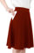 Damen Rock Basic Röcke für Damen mit Hose drunter Knielange Skirt Röcke Solide- Elastischer Bund mit 2 Seitentaschen (DE/NL/SE/PL, Alphanumerisch, M, Regular, Regular, Rot)