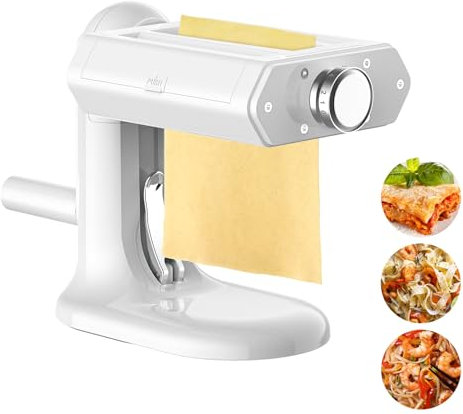Cofun Manuelle Nudelmaschine - 3-in-1-Nudelmaschine mit 7 einstellbaren Dickeneinstellungen, Nudelblatt-Roller, Fettuccine & Spaghettischneider