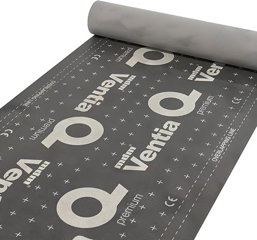 Decket Dachunterspannbahn Ventia Q Premium 230 g, Dachfolie 75 m², 3-lagige Unterdeckbahn gegen Feuchtigkeit, Wind & Staub, Diffusionsoffen, Wasserdicht & UV-beständig, ohne Selbstklebekanten