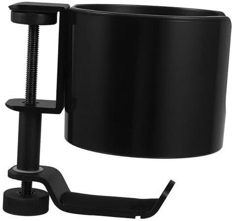 HOLIDYOYO Soporte para Auriculares y Portavasos De Escritorio con Abrazadera Giratoria Organizador Compacto y para Tazas y Vasos para Oficina y Gaming