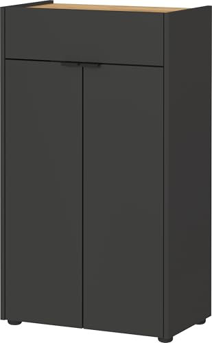 Germania Kommode 4499-549 GW-Forano, in Graphit/Navarra-Eiche-Nb., mit Tür- und Schubladendämpfung, 60 x 98 x 34 cm (BxHxT)