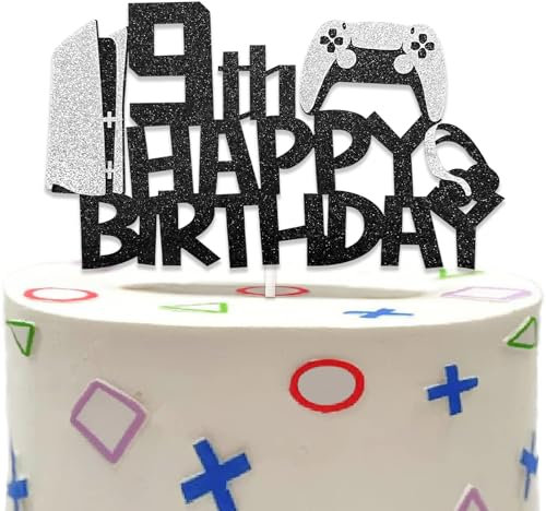 DazzJoy Glitter Gamer Tortendeko 9. Geburtstag Junge,Videospiel Torten Deko Geburtstag 9 Jahre Junge,Gaming Geburtstagsdeko 9,Gamer Kuchen Deko,Kuchendeko Gaming,Tortendeko Gamer Kindergeburtstag