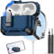 Inesore Kompatibel mit AirPods Pro 2. / 1. Generation, Schutzhülle mit Handy-Ständer und Reinigungsset, kompatibel mit Magsafe, magnetische, automatische Verriegelung für iPod Pro Ladehülle