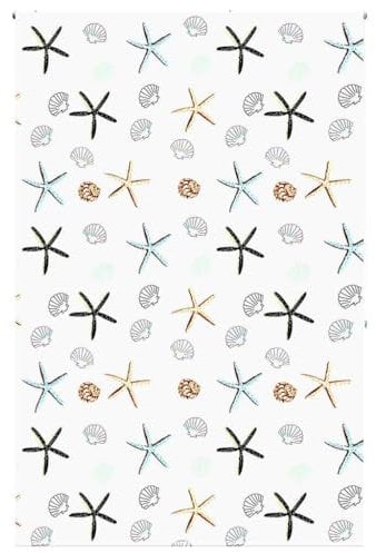 vidaXL Shower Roller Blind - Multicolor 150x240 cm - Water- PEVA - Shell Fish Pattern - Space-Saving & Adjustable Privacy