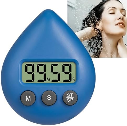 Digital Shower Timer Waterproof,Digital Shower Clock,Energy Saver Digital Timer,Toothbrush Timer,Digital Shower Timing Tool,Kitchen Timer,Shower Timer,Cooking Timer,Magnetic Kitchen Timer,Blue
