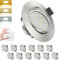 ACELIFE LED Einbaustrahler 230V, 7W 950LM Dimmbar Deckenspots Flach Einbauleuchten 68-80mm Schwenkbar Spots Warmweiß 3000K Neutralweiß 4500K Kaltweiß 6500K für Badezimmer Küche Wohnzimmer,12er Set