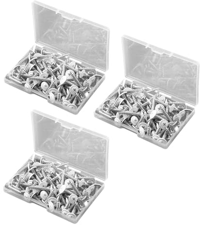 Fazvncv Lot de 120 vis à bois blanches élégantes pour plaques murales et travaux d'armoires - Différentes tailles - Utilisation quotidienne