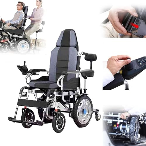 Electric Power Wheelchair, 500w Folding Ultra Lightweight Electric Wheelchairs,Manual/Electric Mode,20AH Battery,5 Speed Adjustment,Prevent Backward Tilt,Safety Controller,Reversing Reminder,for Adult