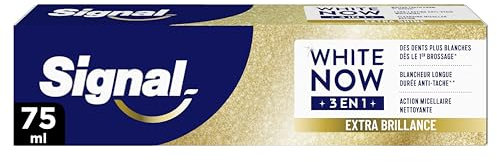Signal White Now - Dentifrice 3 en 1 - Hello Glow - Sourire éclatant - Blancheur Longue Durée Anti-Tache - Action Micellaire Nettoyante - 96 d'ingrédients d'origine naturelle - 75ml