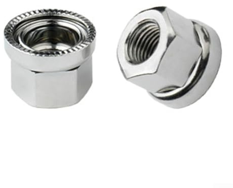 Steel Bike Track Wheel Nuts M9/10 Bicycle Hub Axle Integrated Washer for Fixed Gear Front Rear Wheels Anti-Slip Design Protection for Bike Frame Silver 2 Pieces(M9)