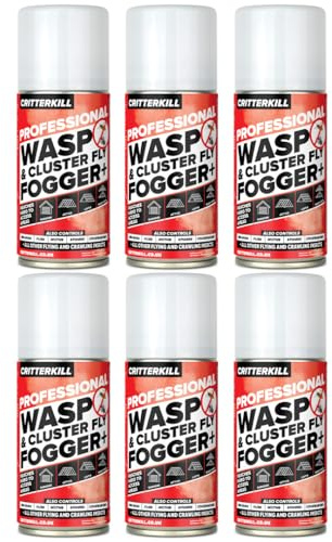 CritterKill Cluster Fly and Wasp Killer Smoke Bomb Fogger 150ml - Targets Hard to Reach Places and Nests - One Click Activation - Use in Attics, Garages and Lofts - Covers 180m3 (6)