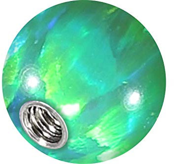 PIERCINGLINE Universelle Schraubkugel mit Gewinde SYNTH. OPAL Piercing Aufsätze Kugel Ersatz Hellgrün 8 x 1,6 mm