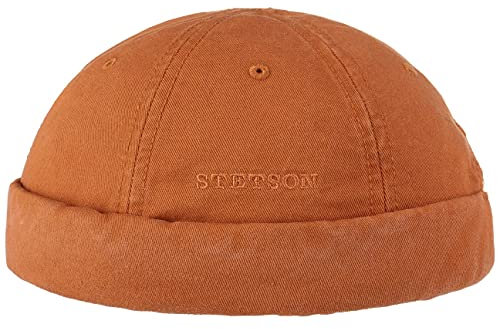 Stetson Ocala Baumwoll Dockercap Herren - Dockermütze aus Baumwolle - Dockercap mit UV-Schutz 40 - Hafenmütze Sommer/Winter - rost M (56-57 cm)