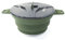 Povhhee Pot pliable extérieur silicone randonnée casserole de pique-nique portable en acier inoxydable réchaud de camping vert
