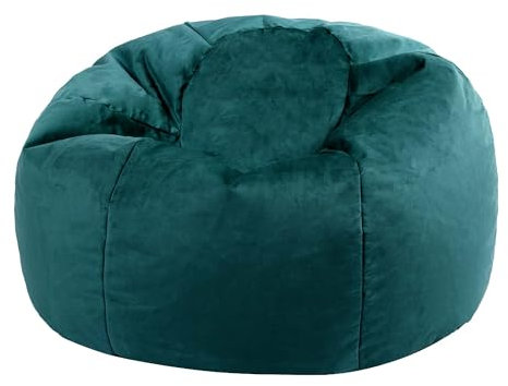 Icon Kingston Sitzsack Samt, Blaugrün, Sitzsack Erwachsene mit Füllung, Bean Bag, Samt Sessel, Lounge Sessel, Lounge Stuhl, Schlafzimmer, Wohnzimmer, Wohnzimmer Möbel