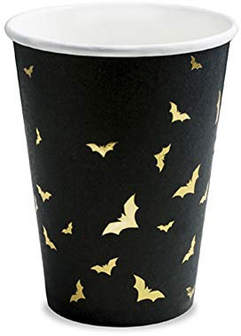 Premium Weddings Black Halloween Pappbecher Fledermäuse 6 Stück