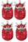 VOSAREA Zubehör 4pcs Valve Stem Caps Rhinestone Shaped Car Tire Valve Caps Auto Car Wheel Tire Dustproof Bling Car Accessories (Red) Autozubehör