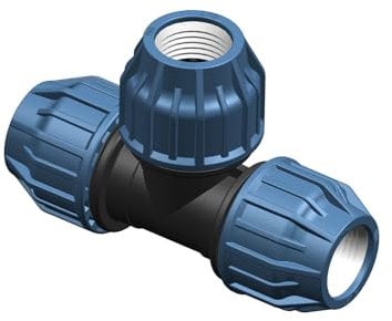 vers. Anschlüsse 32mm PE Rohr Kunststoff Fitting PP Klemmverbinder (32 x 25 x 32 mm reduzierte T-Verschraubung)