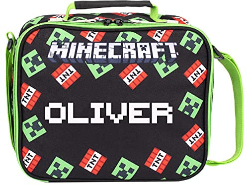 Minecraft - Fiambrera Personalizada Bolsa de Almuerzo para Niños - Mercancía Oficial Bolsa de Comida Personalizada Aislada para Fanáticos