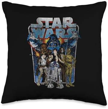 Star Wars Classic Group Shot Logo Throw Pillow, 16x16, Multicolor