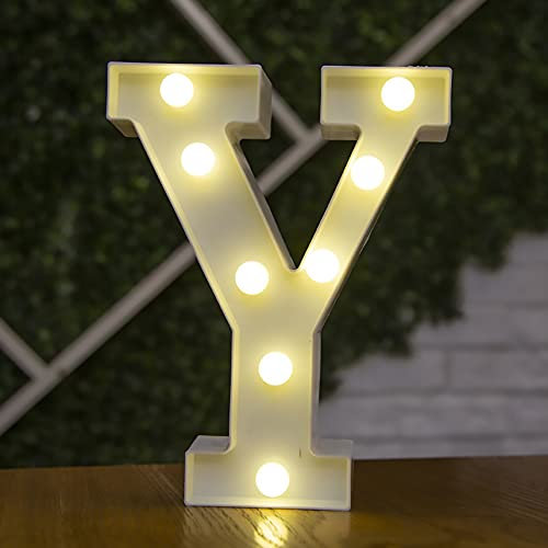 Tiardey letter lights LED symbol shape, Alphabet Plastic Marquee Table Lamps, Lighting up Words, Birthday Wedding Party Everyday Home Wall Hanging Decor-Y