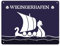 Wikingerhafen Metallschild XL in 21x28 cm mit Drachenboot Motiv für echte Nordmänner als Geschenk Vikings Heimat Familie Zuhause