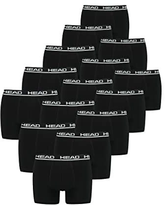 Head Herren Men's Basic Boxers Boxer Shorts 15 er Pack, Farbe:Black, Bekleidungsgröße:M