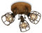 Briloner Leuchten - Deckenlampe retro mit Gitterschirm, 3-flammige Deckenleuchte vintage, E27 Fassung max. 25 Watt, verstellbare Lampenschirme, rustikaler Deckenspot aus Stahl, Dunkelbraun